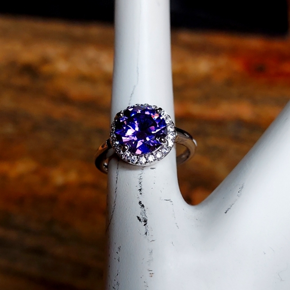Amethyst silver ring size 7